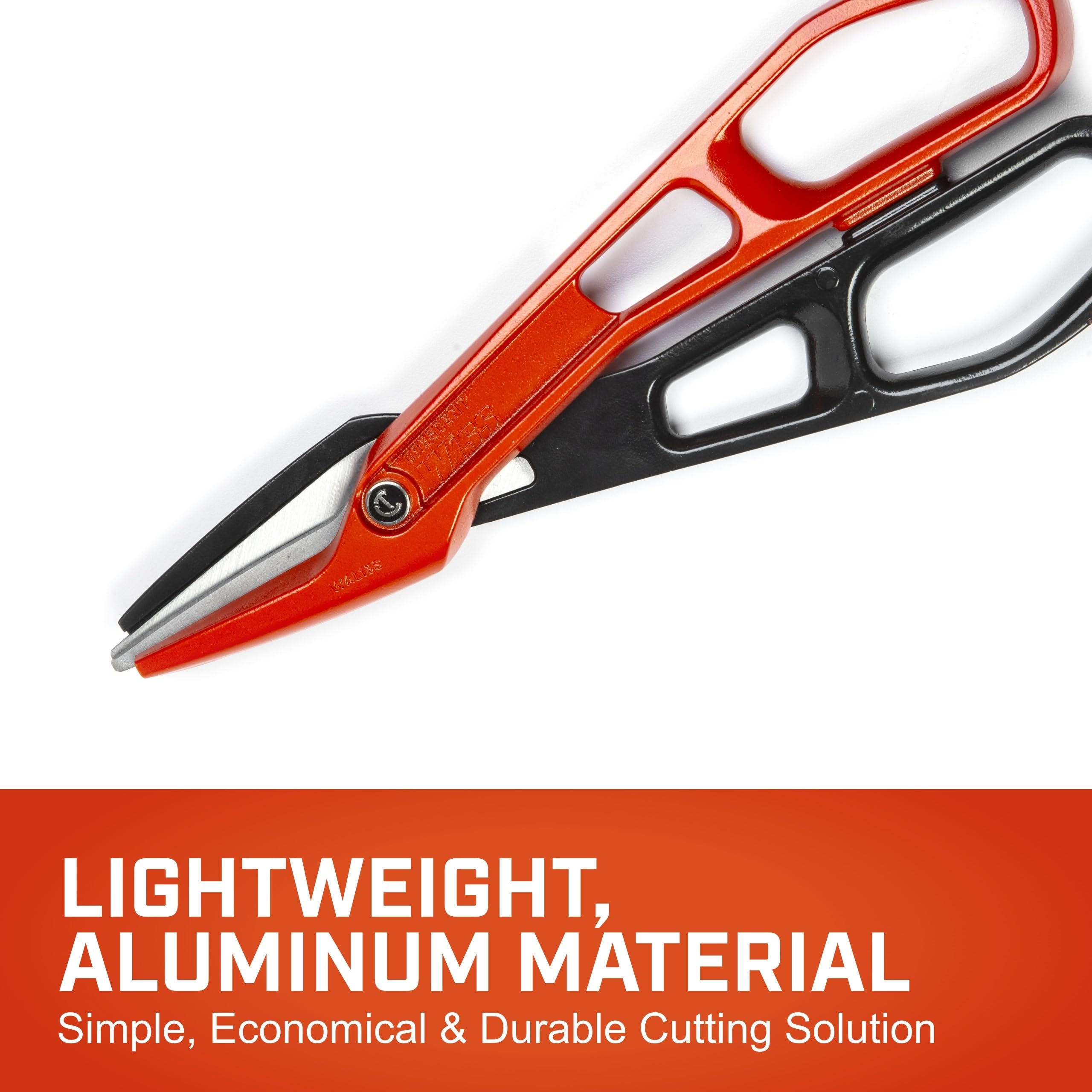 Crescent Wiss Lightweight Aluminum Tinner Snips - Durable Metal Cutter Tool with Torque Control & Adjustable Pivot Bolt - WAL13S - 12" - Image 3