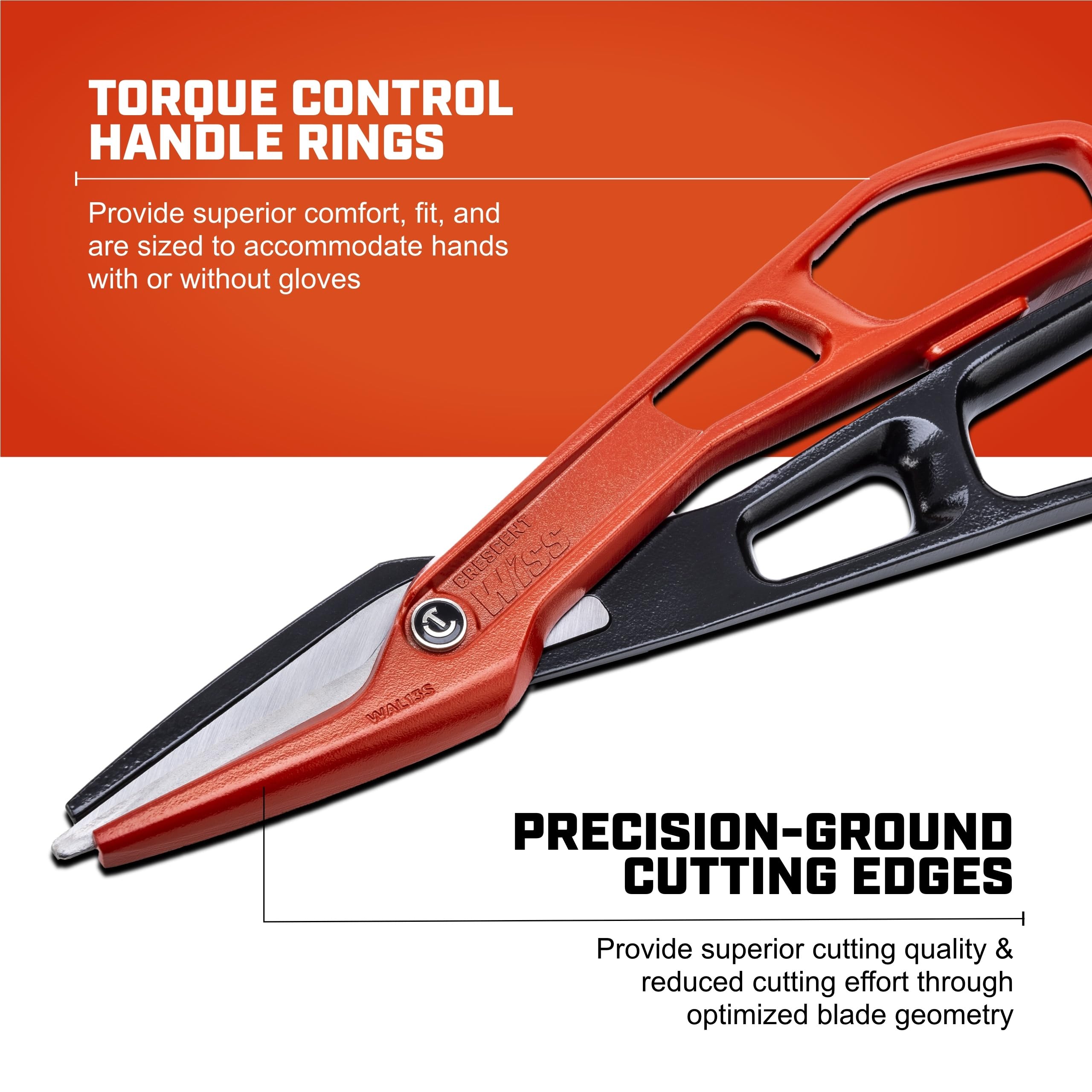 Crescent Wiss Lightweight Aluminum Tinner Snips - Durable Metal Cutter Tool with Torque Control & Adjustable Pivot Bolt - WAL13S - 12" - Image 4