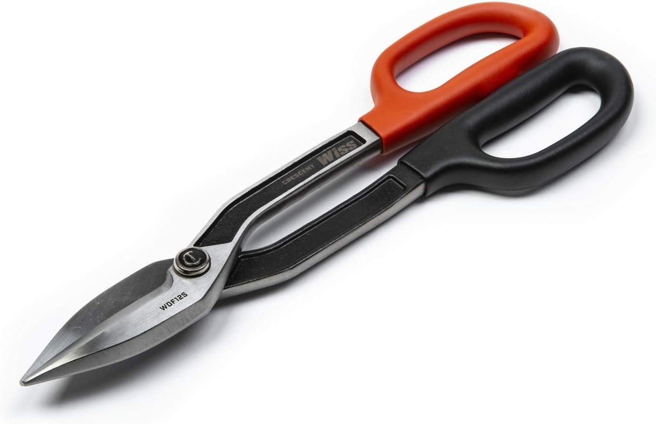 Crescent Wiss Straight Pattern Tinner Snips - Durable, Heavy-Duty Cutting Tool with Torque Control & Ergonomic Handles - WDF12S - 12" - Image 4