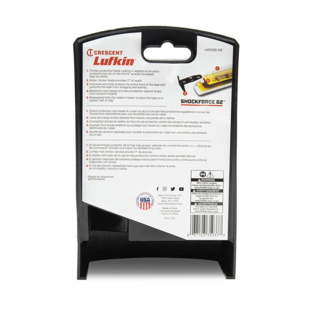 Lufkin Shockforce G2 35-ft Magnetic Tape Measure- LM1235-02 - Image 3