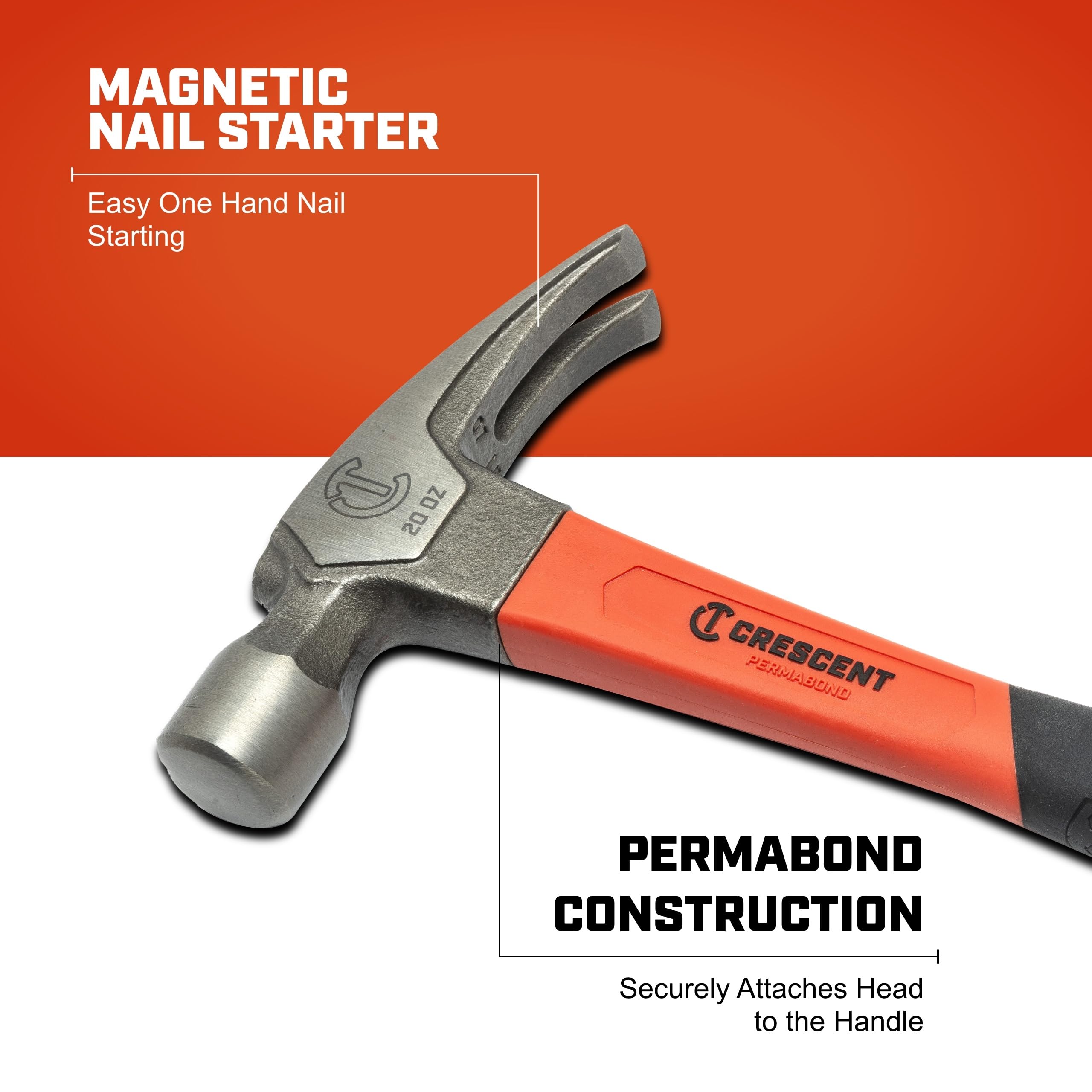 Tools Crescent - Hammer, Fiberglass, REG, RIP, 20OZ, Crescent (11418C-06) - Image 3